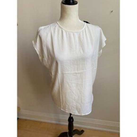 Halogen Tops - Halogen White Short-Sleeve Round-Neck Blouse